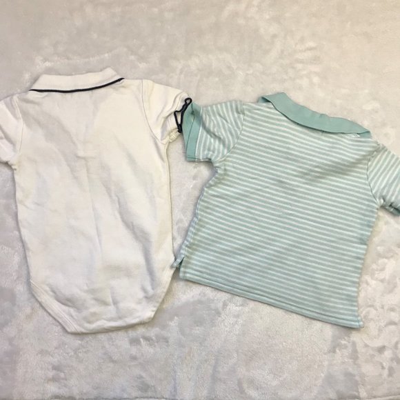 Janie and Jack Boys Polo Shirt and One Piece Embroidered Dog, Car 18-24 Months - Picture 2 of 10